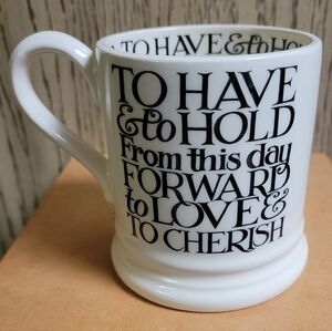 Emma Bridgewater 1/2 Pint "MR" Mug TO HAVE & TO HOLD Groom Wedding Married FLAW